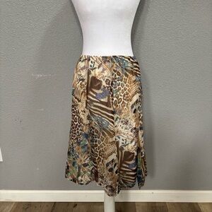 Laura Scott Multicolor Patterned A-Line Skirt